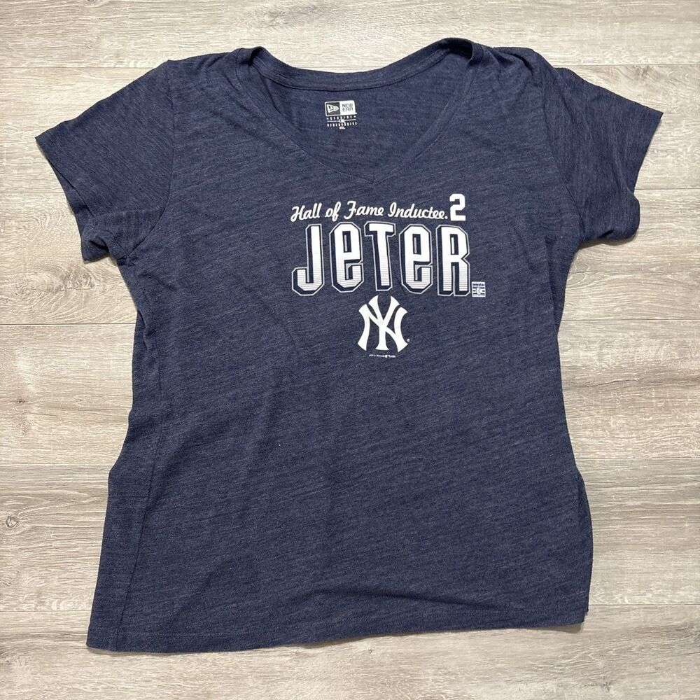 New Era Derek Jeter Hall of Fame Yankees V-Neck T-Shirt Women’s 2XL MLB